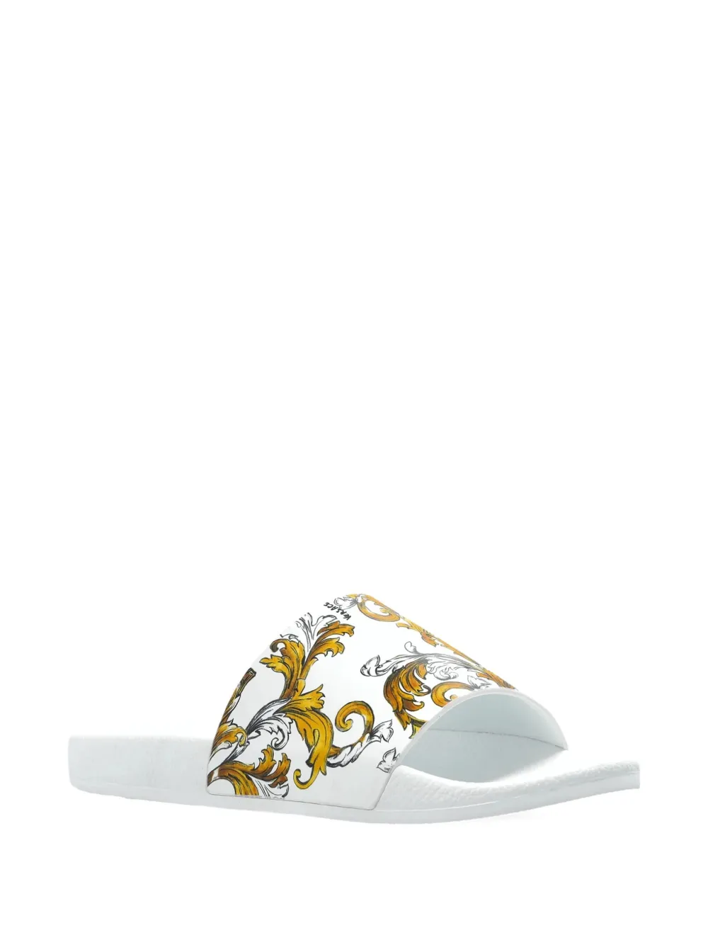 Versace Jeans Couture Barocco slippers met patroon Wit