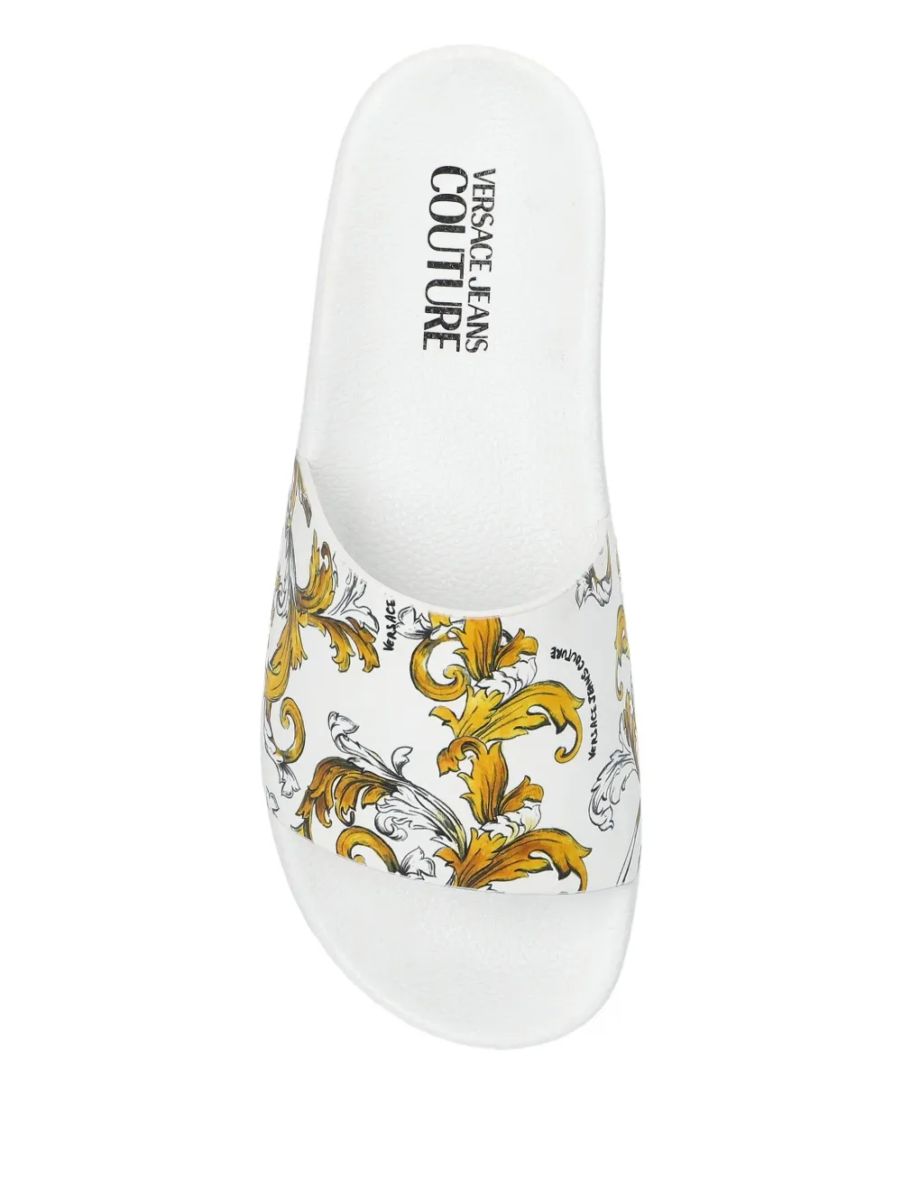 Versace Jeans Couture Barocco slippers met patroon Wit