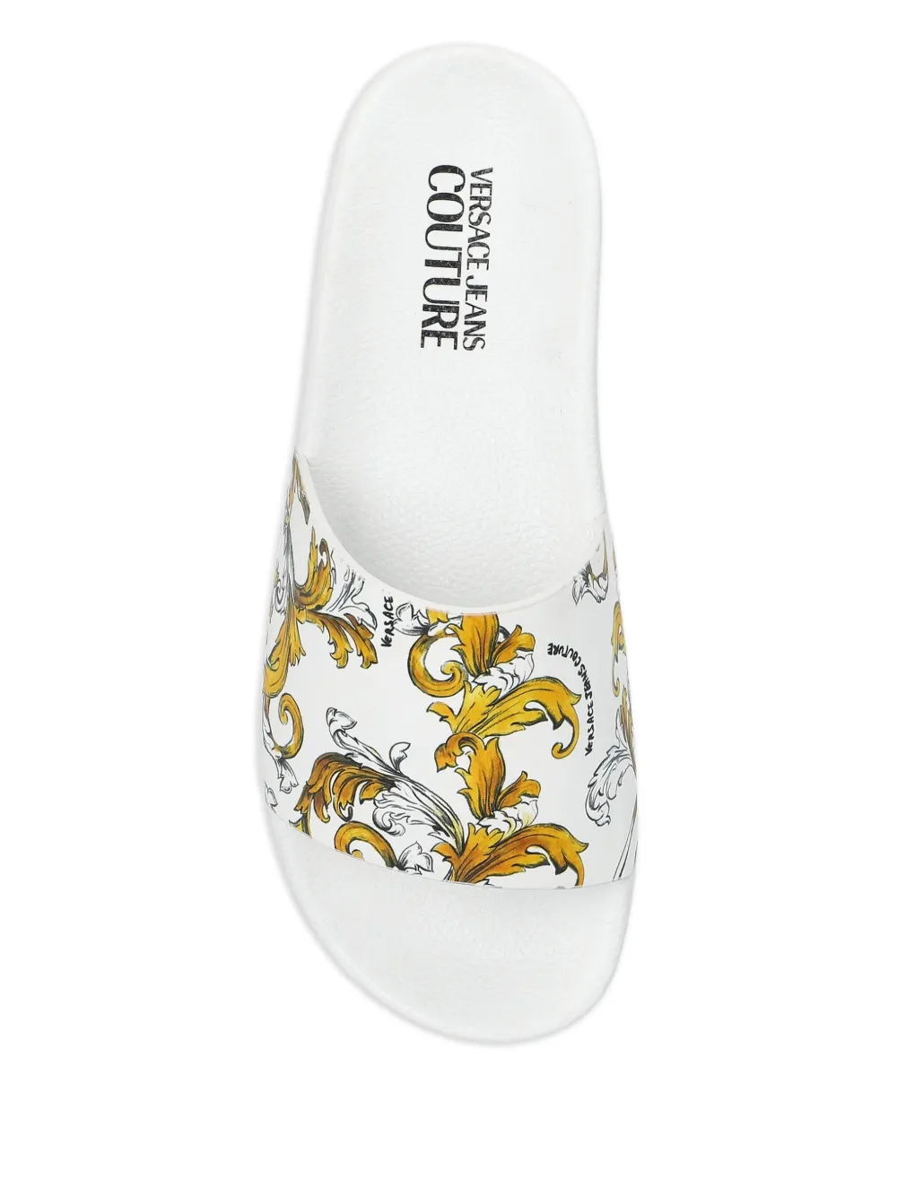 Versace Jeans Couture Barocco slippers met patroon Wit