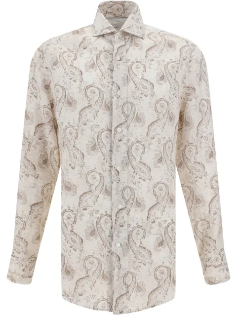 Brunello Cucinelli camisa con estampado de cachemira