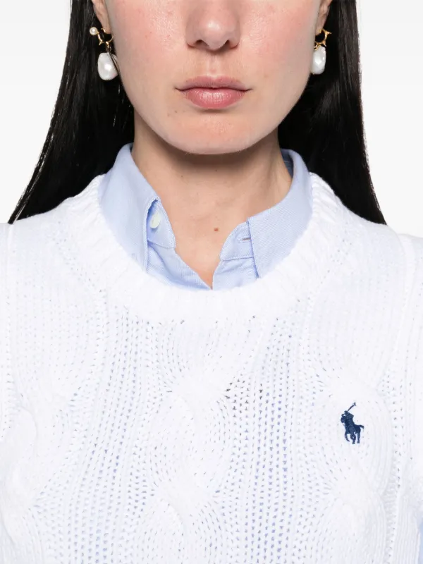 Polo Ralph Lauren ケーブルニット ベスト | ホワイト | FARFETCH JP Polo Ralph Lauren ケーブルニット ベスト | ホワイト | FARFETCH JP