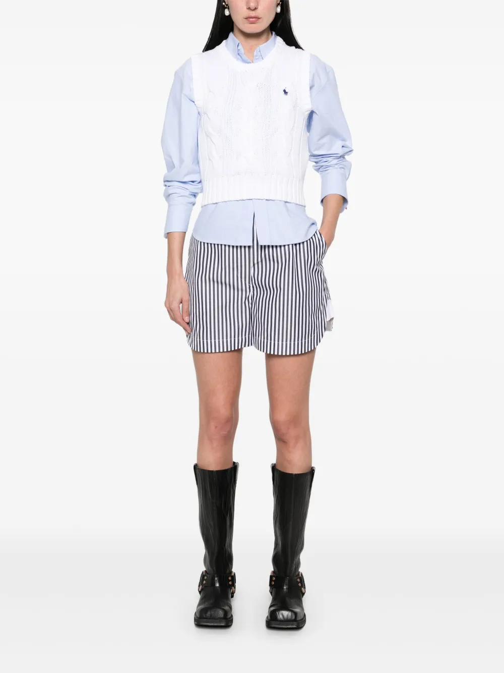 Polo Ralph Lauren Kabelgebreide spencer Wit