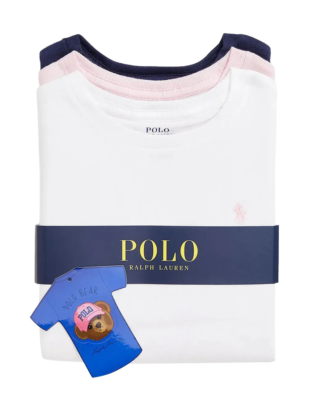 POLO RALPH LAUREN KIDS Drie katoenen T-shirts - Wit