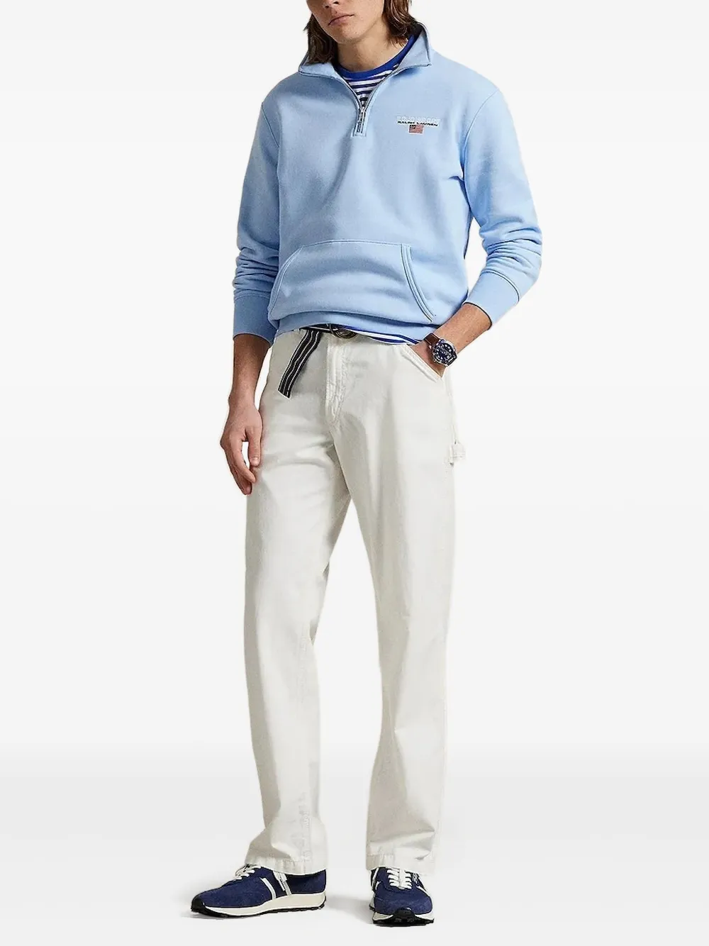 Polo Ralph Lauren half-zip kangaroo-pocket sweatshirt | Blue | Image 1