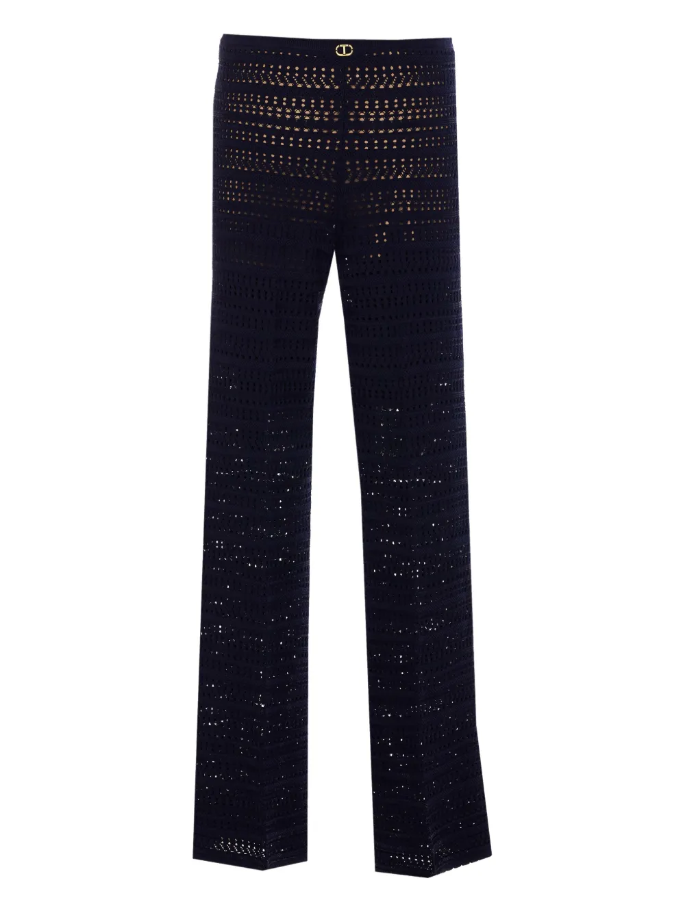 TWINSET open-knit trousers - Blauw