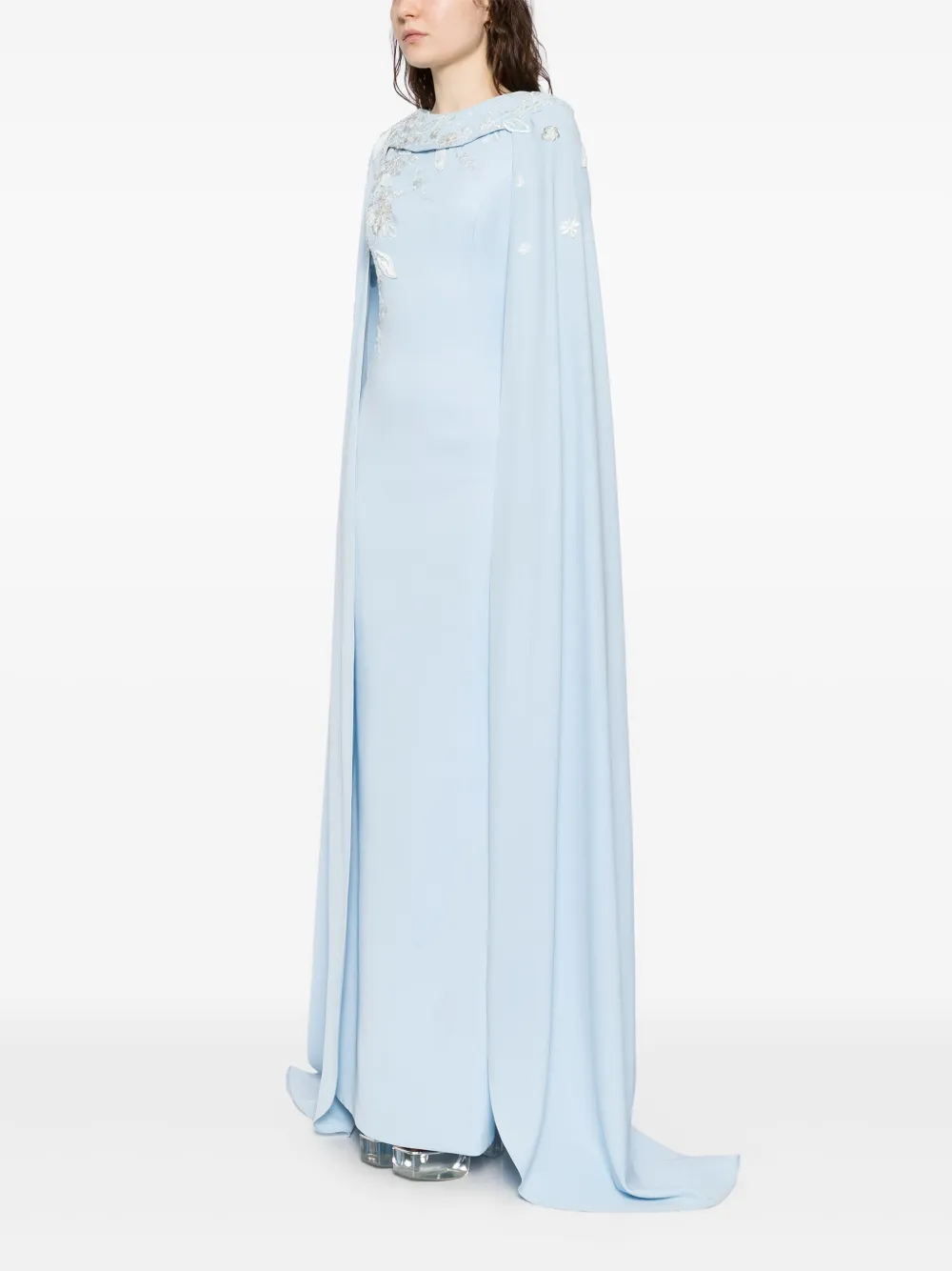 Saiid Kobeisy Gelaagde crêpe jurk Blauw