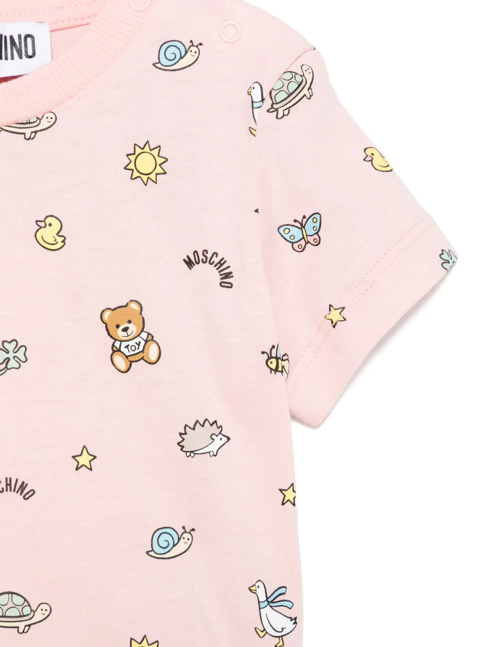Moschino Kids T-shirt met teddybeerprint Roze