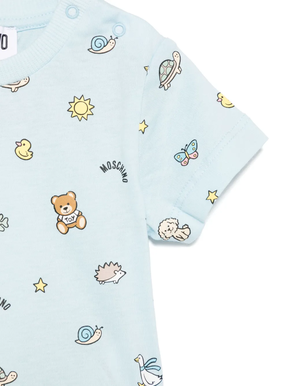 Moschino Kids T-shirt met teddybeerprint Blauw