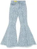 Marques'Almeida brocade flared jeans - Blue