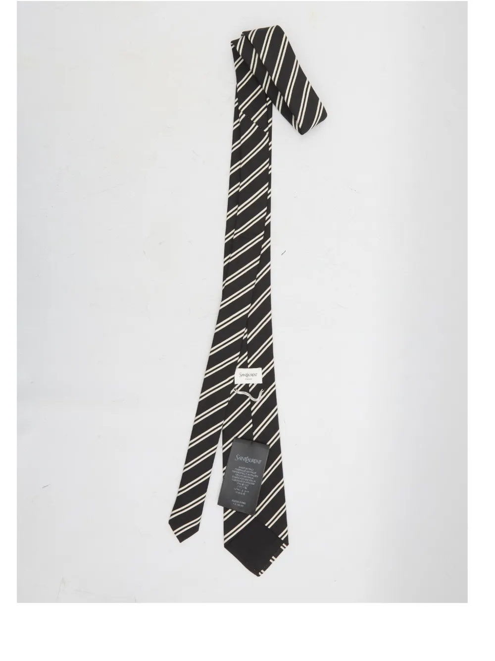 Saint Laurent striped tie - Zwart