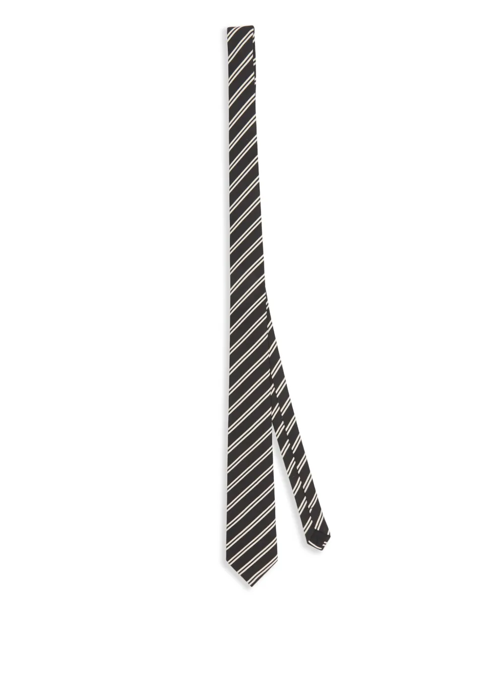 Saint Laurent Gestreepte stropdas Zwart