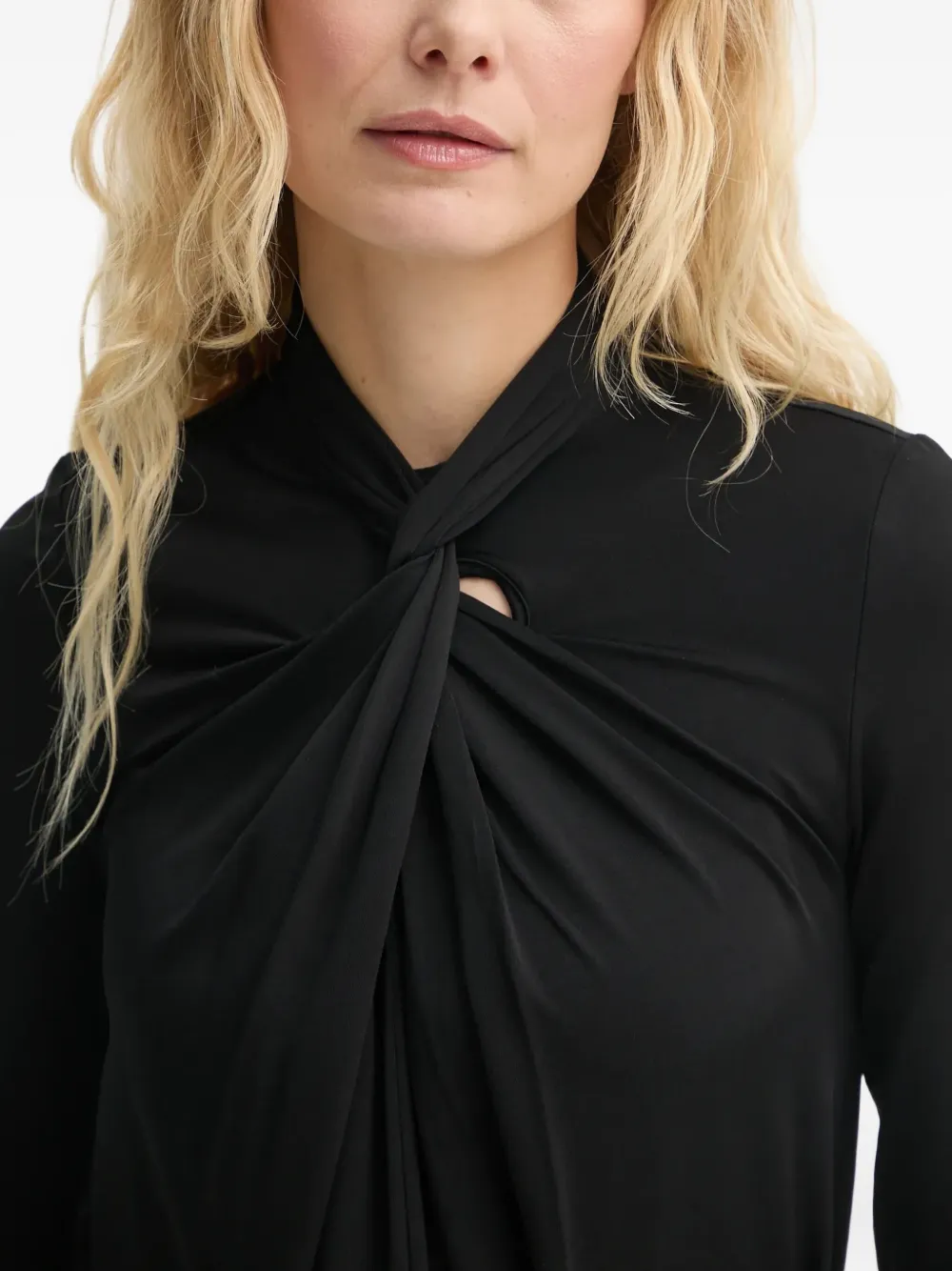 Allsaints Twist-detail Blouse In Black