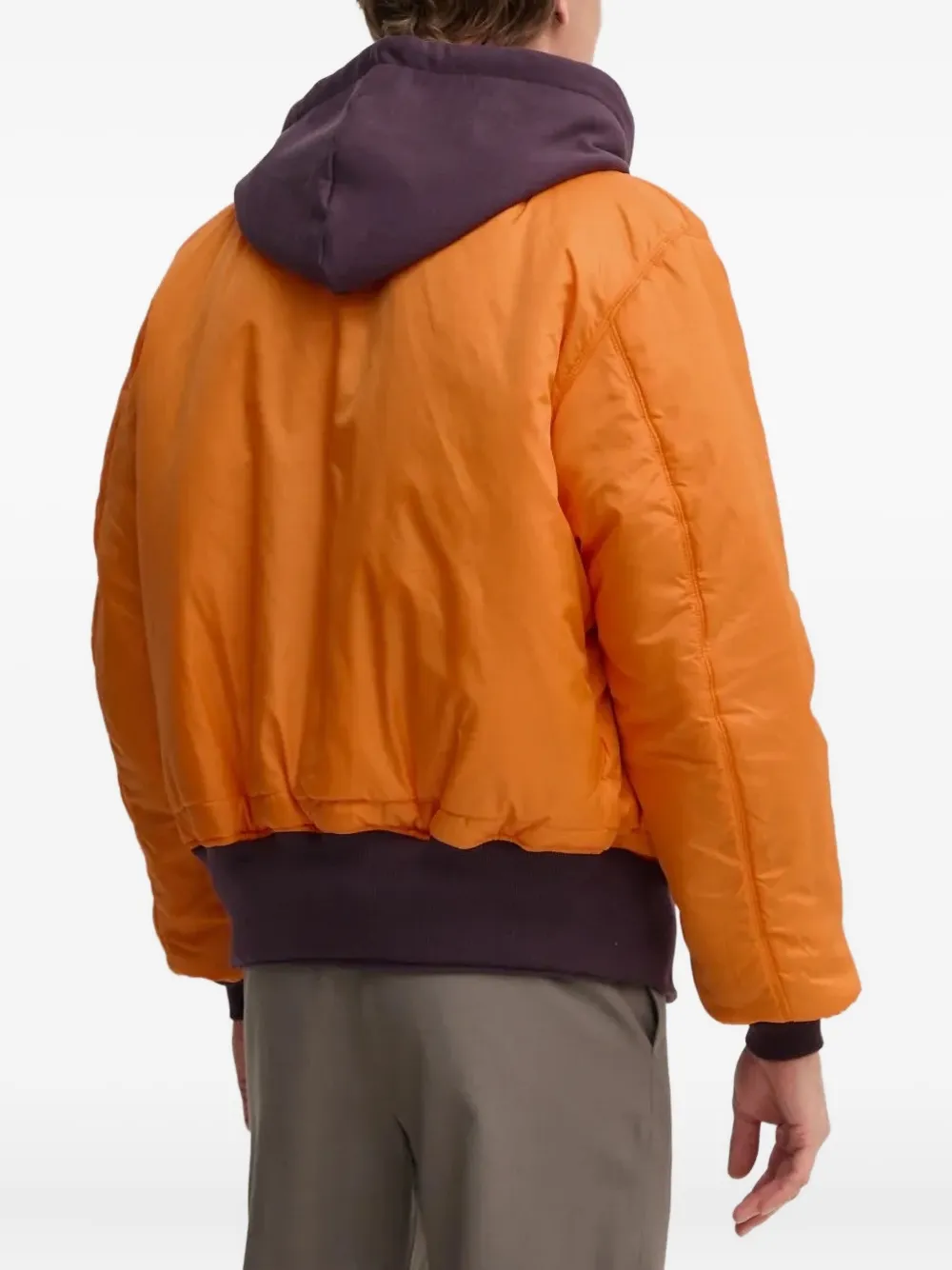 Alpha Industries Ma-1 Quilted Zip-up Bomber Jacket In Gray