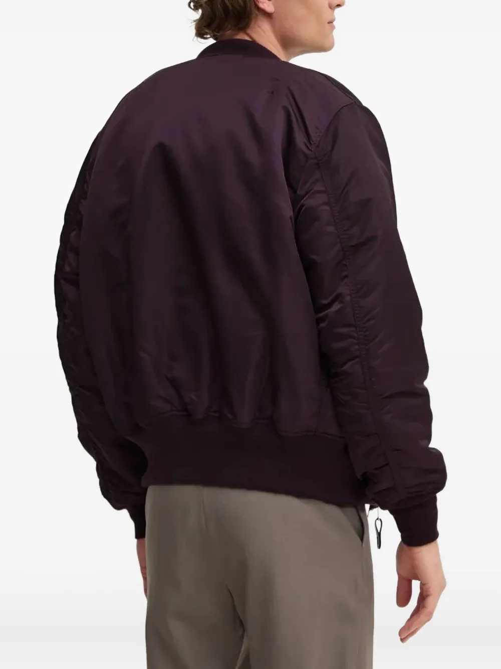 Alpha Industries Ma-1 Quilted Zip-up Bomber Jacket In Gray