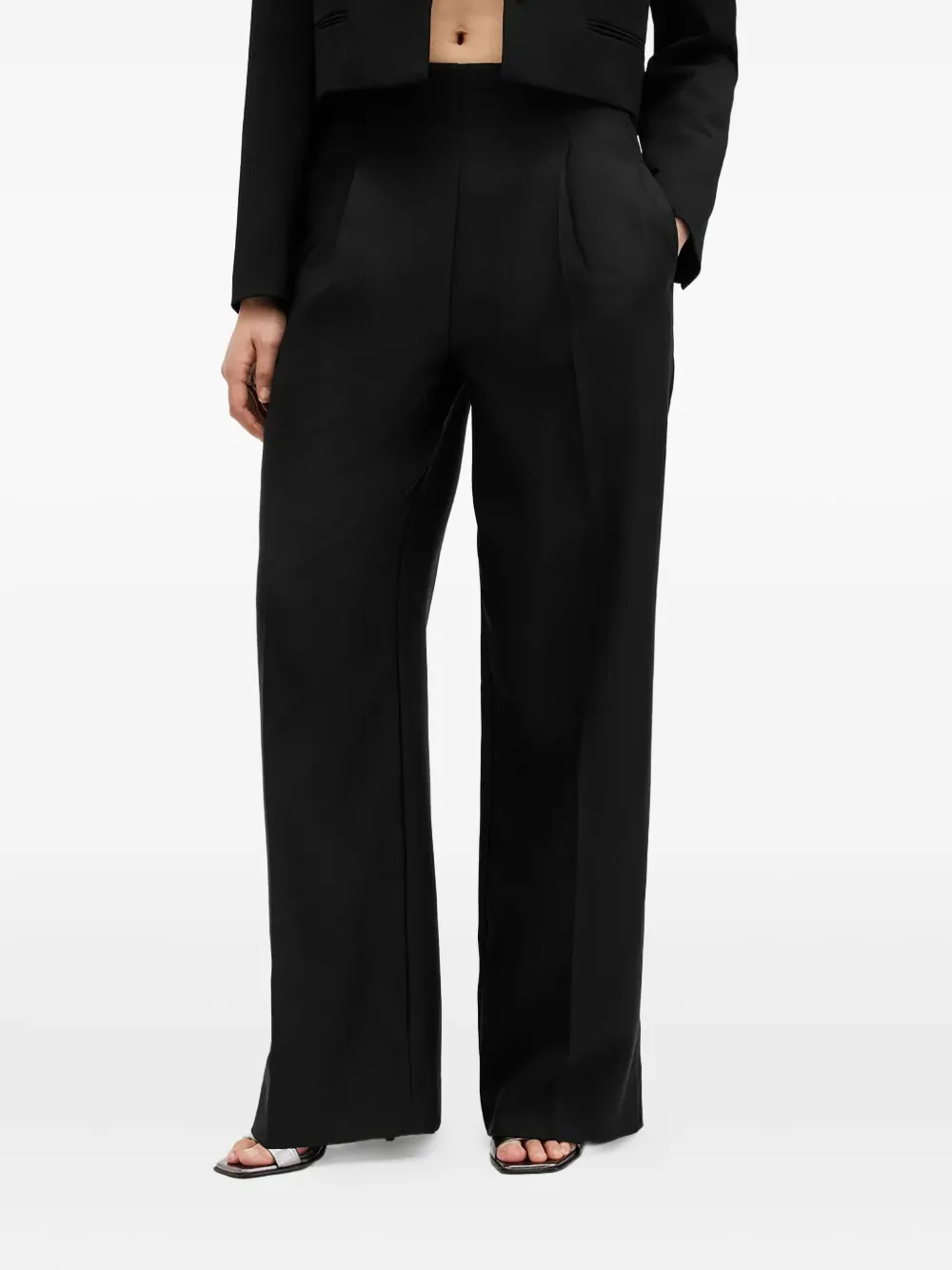 AllSaints Broek met geplooid detail Zwart