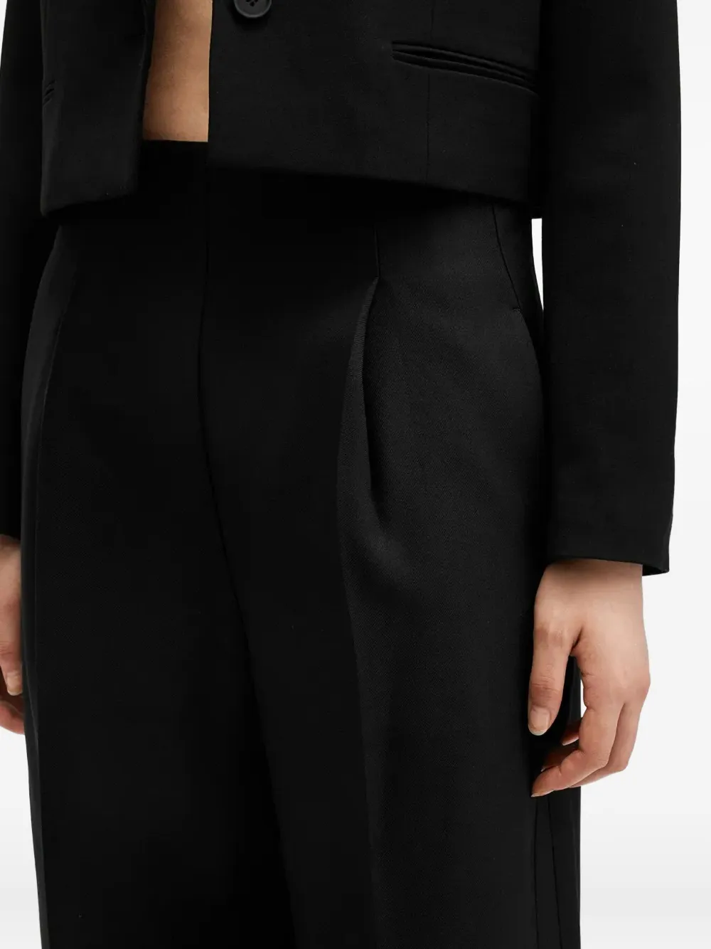 AllSaints Broek met geplooid detail Zwart