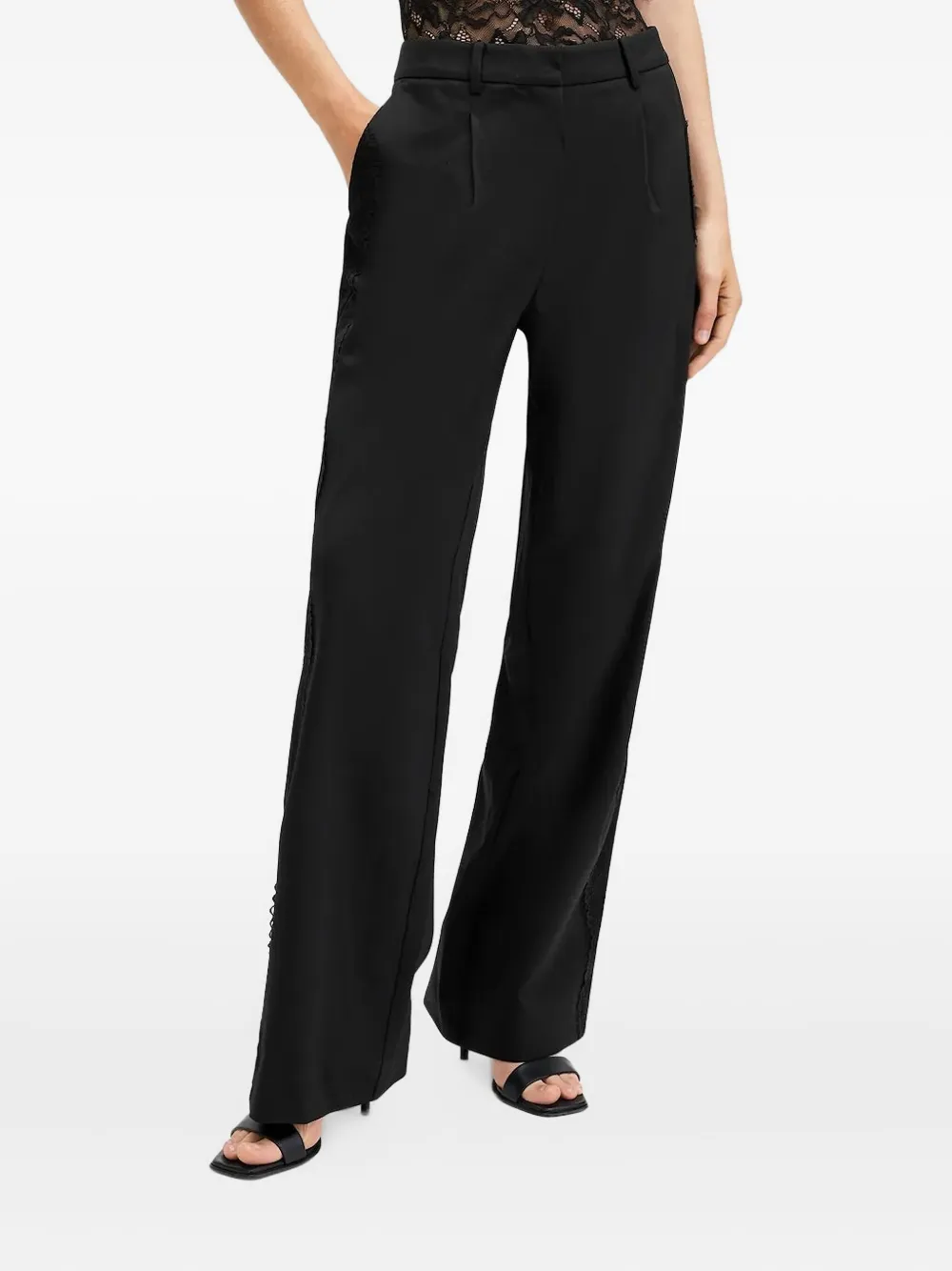 AllSaints Lacey lace-insert trousers - Zwart