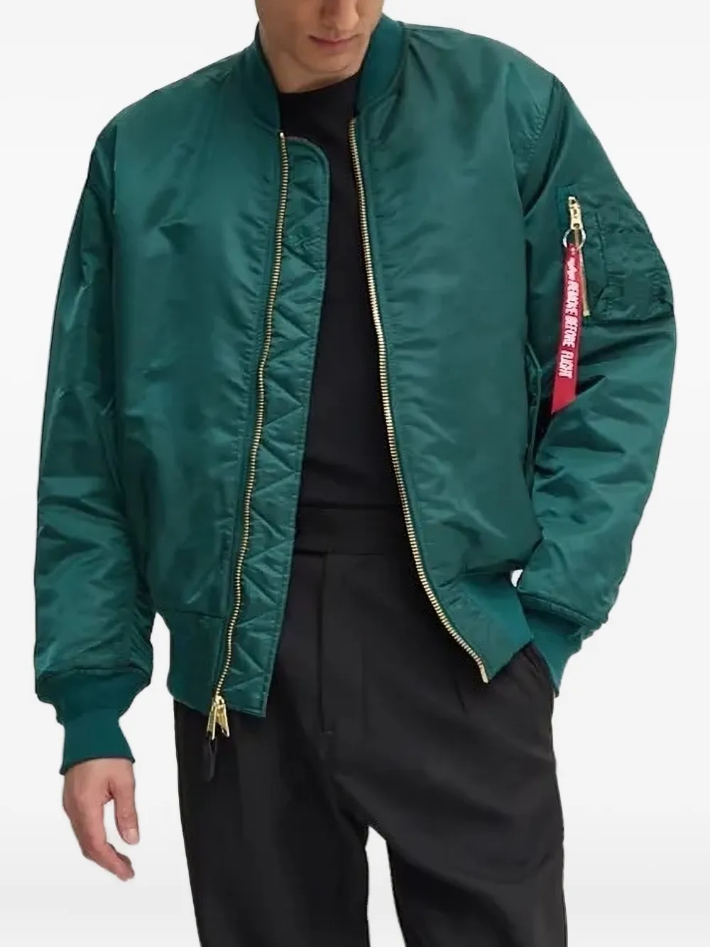 Alpha Industries padded bomber jacket Groen