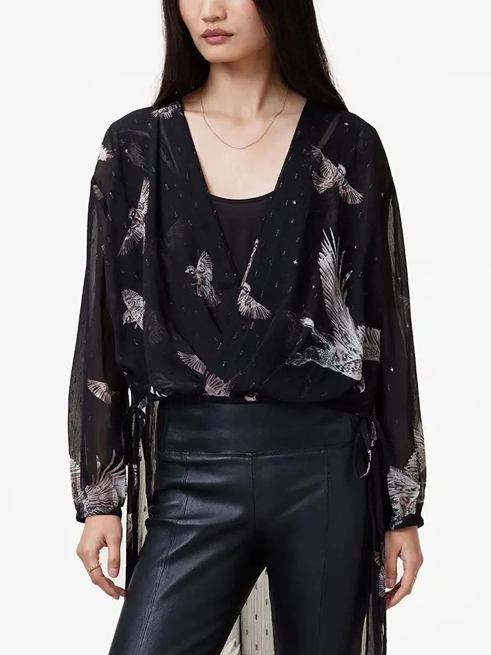 AllSaints Avala blouse Zwart