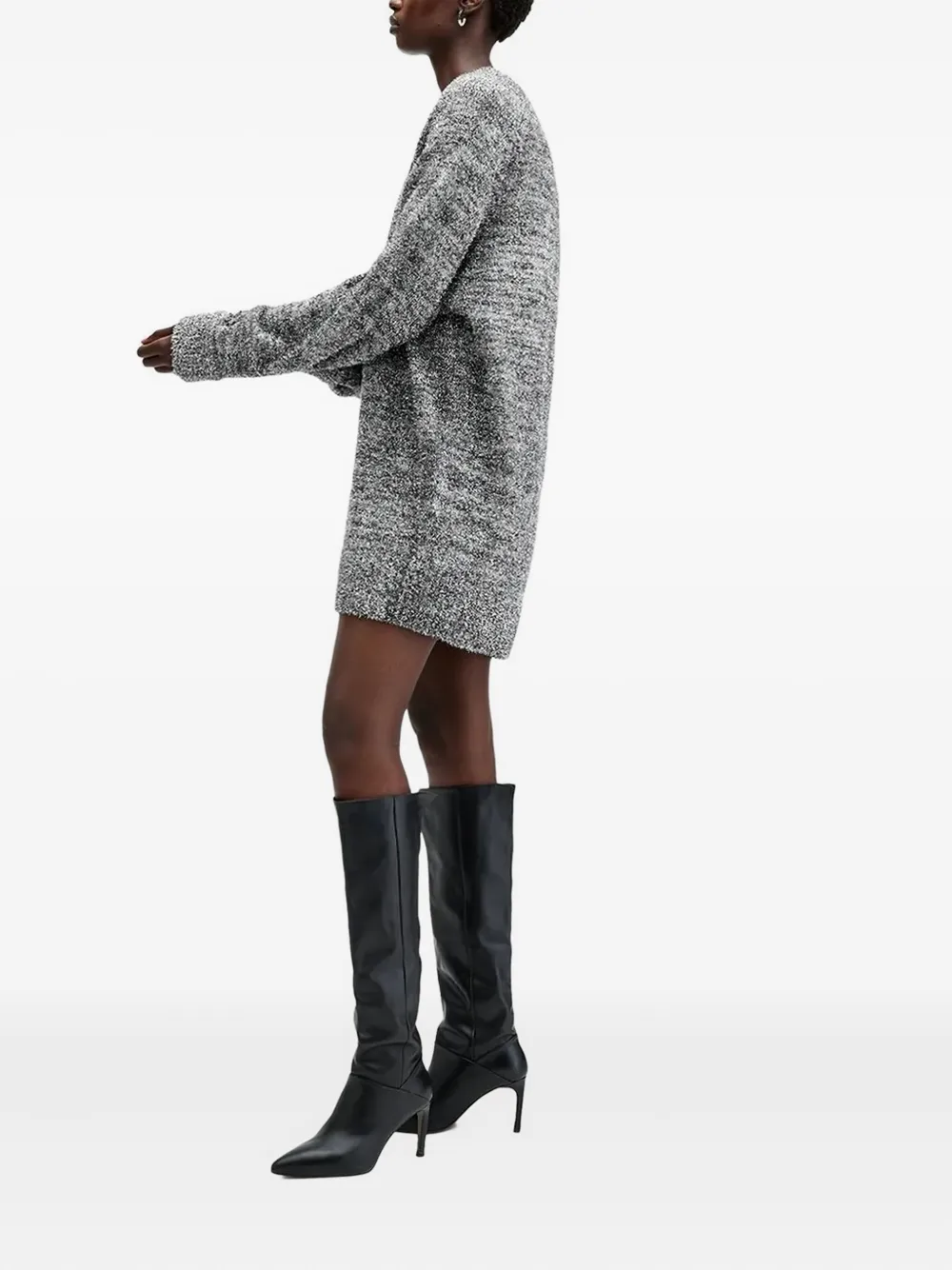 AllSaints Gebreide jurk met spikkels - Grijs