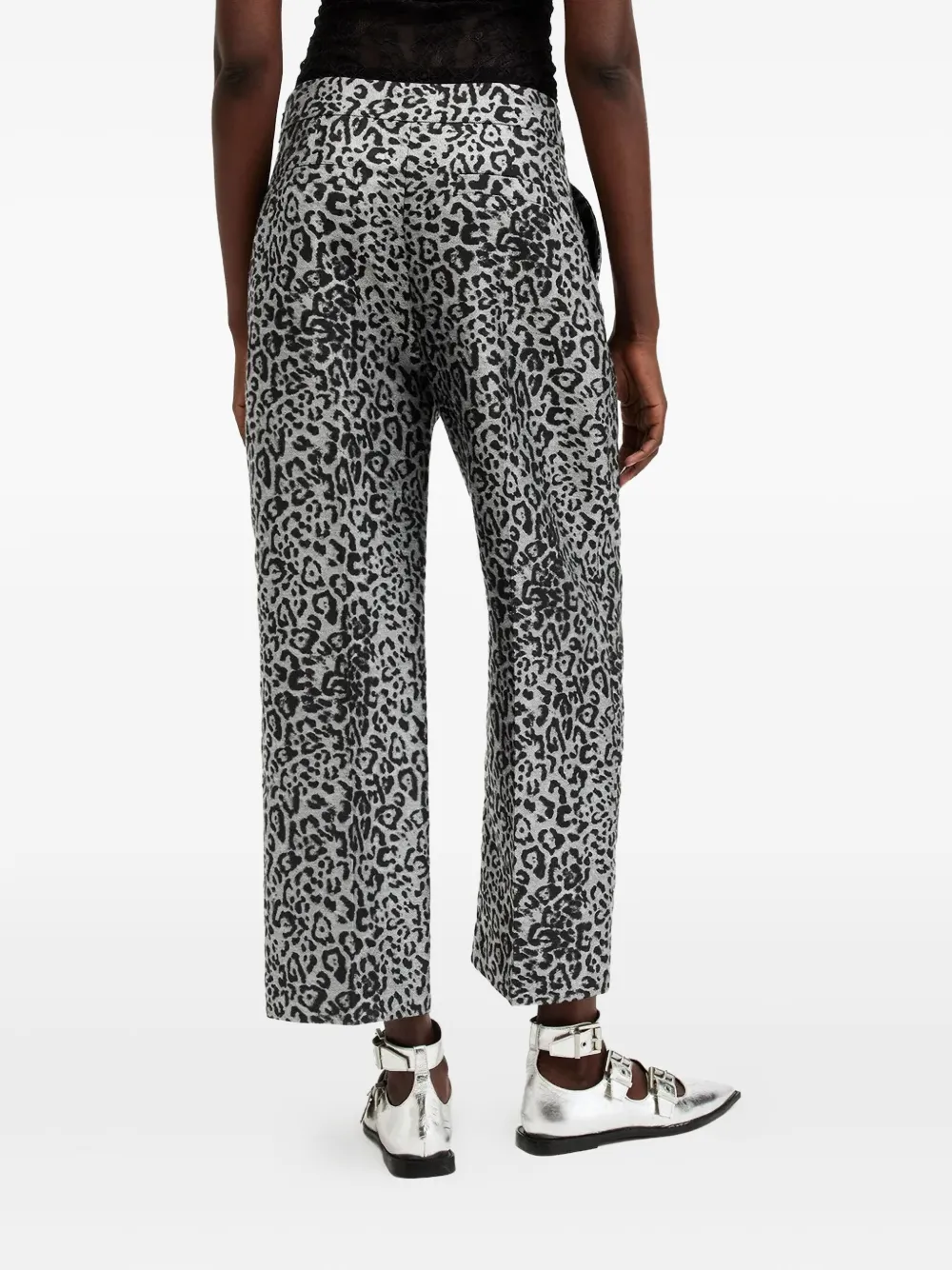 AllSaints Broek met luipaardprint SILVER GREY