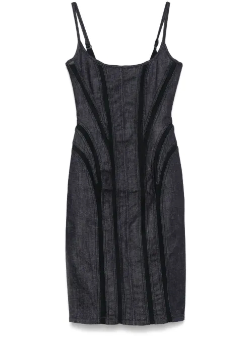 Robe mi-longue à empiècement en résille - Mugler - Modalova
