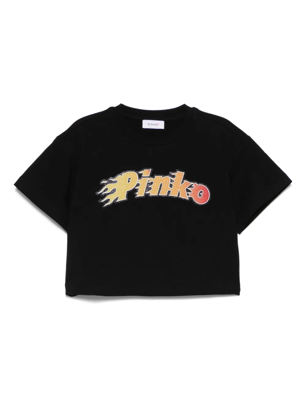 Pinko Kids T-shirt met logoprint Zwart