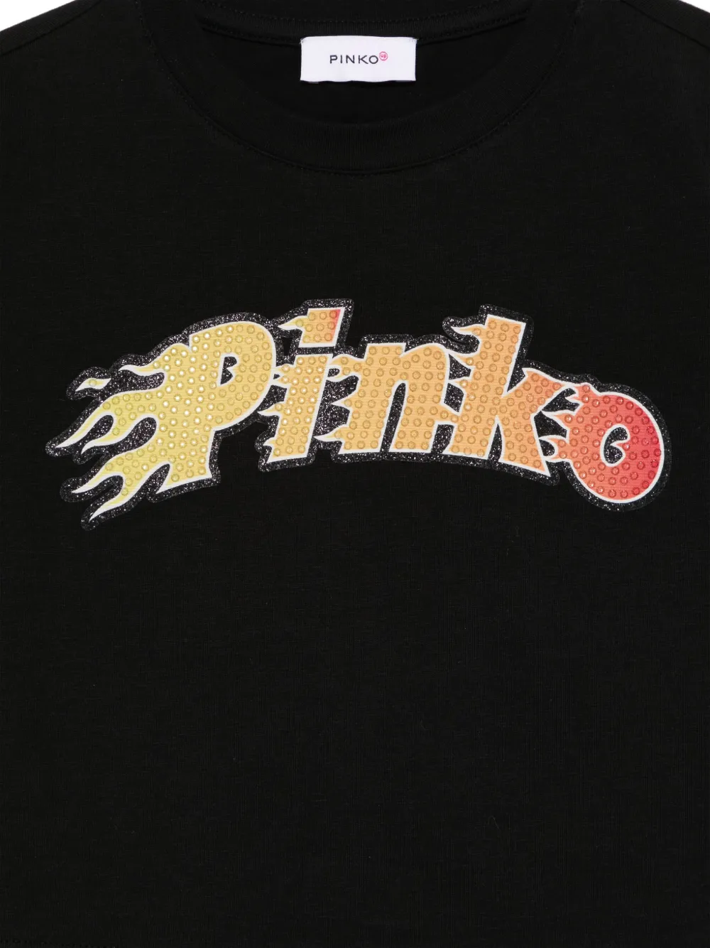 Pinko Kids T-shirt met logoprint Zwart