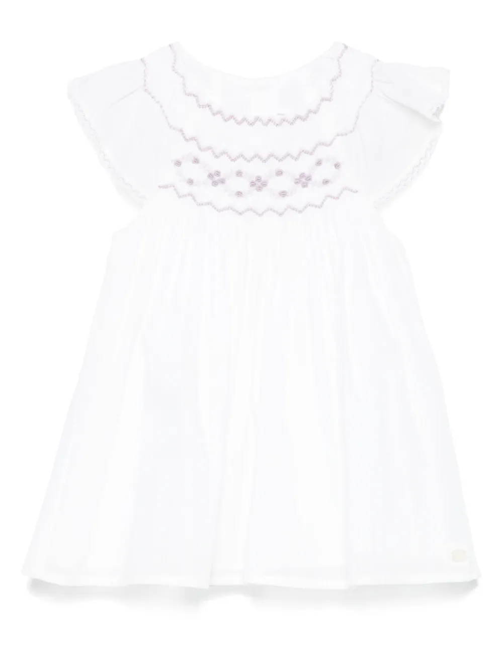 Tartine Et Chocolat Motif-embroidered Dress In White