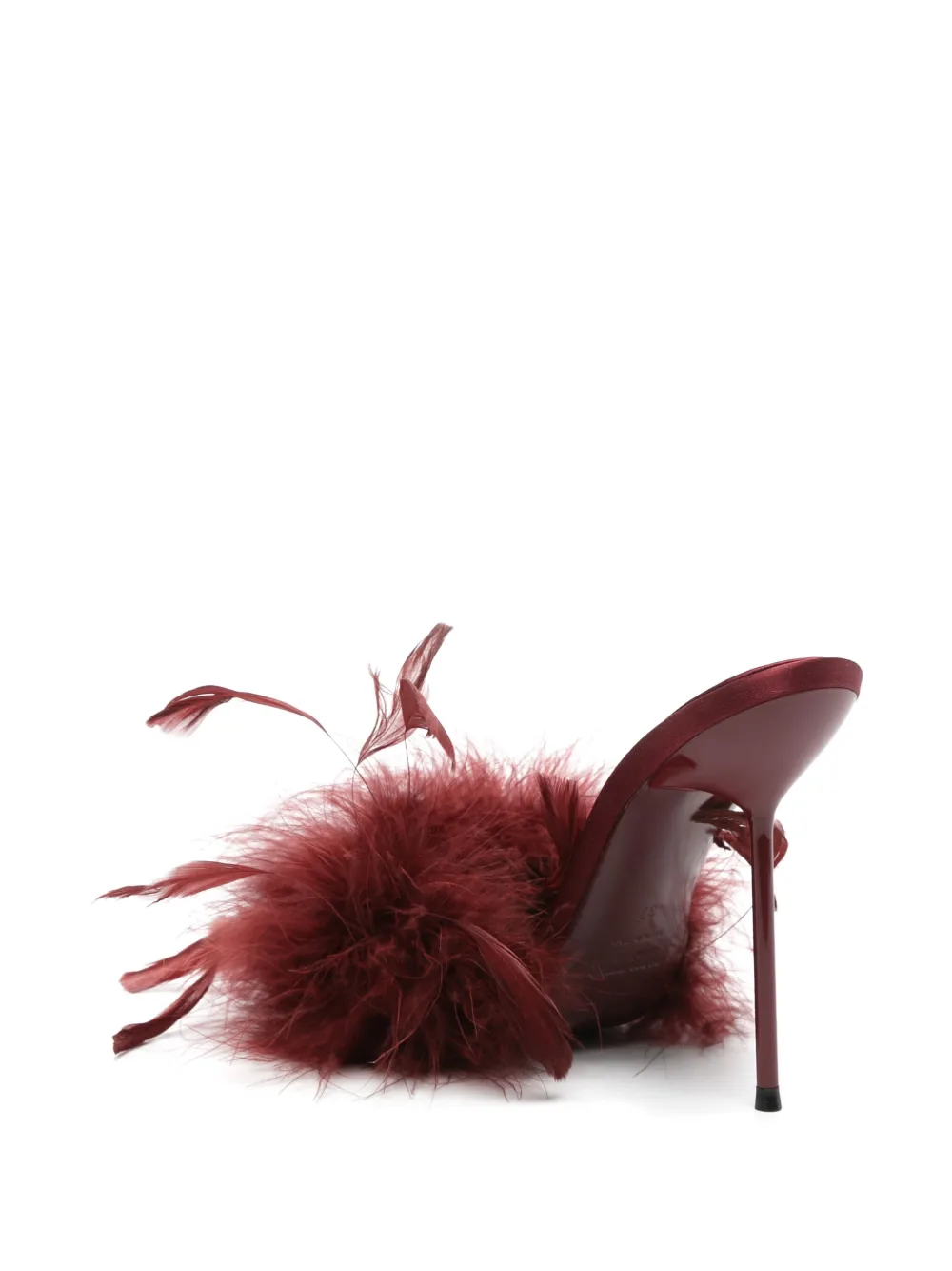 Paris Texas 105mm feather-detailed mules Red