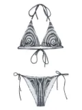 Jean Paul Gaultier spiral-print bikini - Black