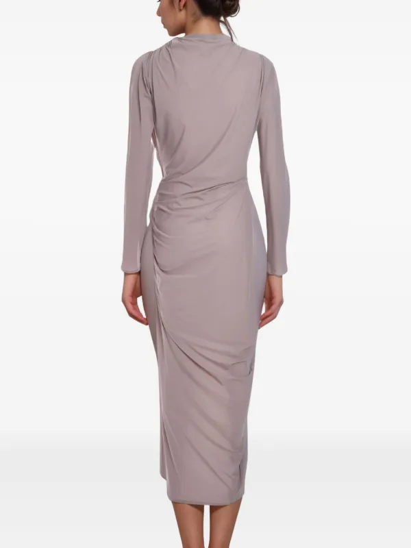 Atlein V-neck Draped Maxi Dress Purple FARFETCH PH