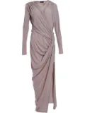 Atlein V-neck draped maxi dress - Purple