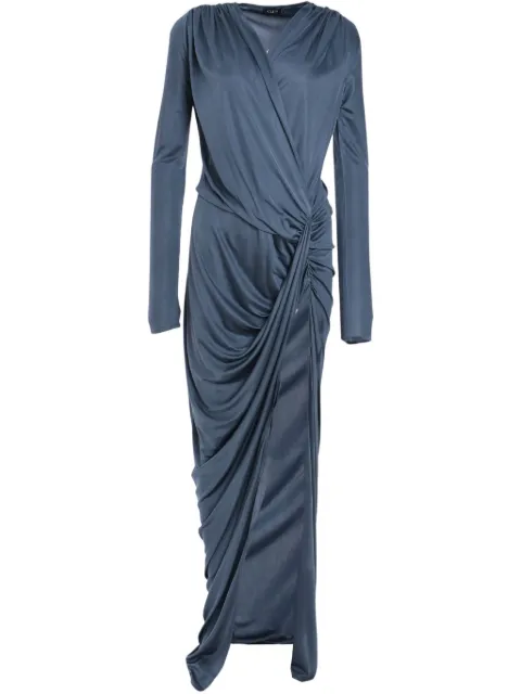 Atlein vestido largo con diseño drapeado y cuello en V