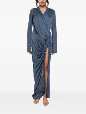 atlein women's plunging neckline dress in grey Atlein Plunging neckline dress - Grey
