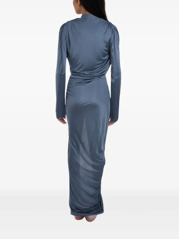 Atlein V-neck Draped Maxi Dress | Blue | FARFETCH