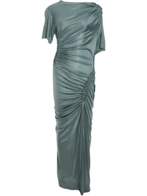 atlein women's plunging neckline dress in grey Atlein