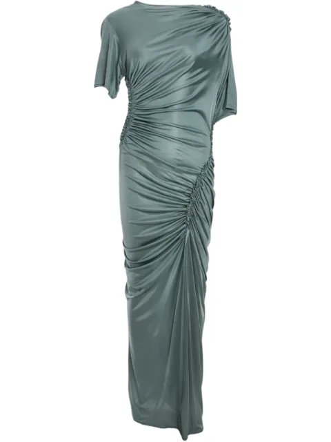 Atlein asymmetric ruched midi dress
