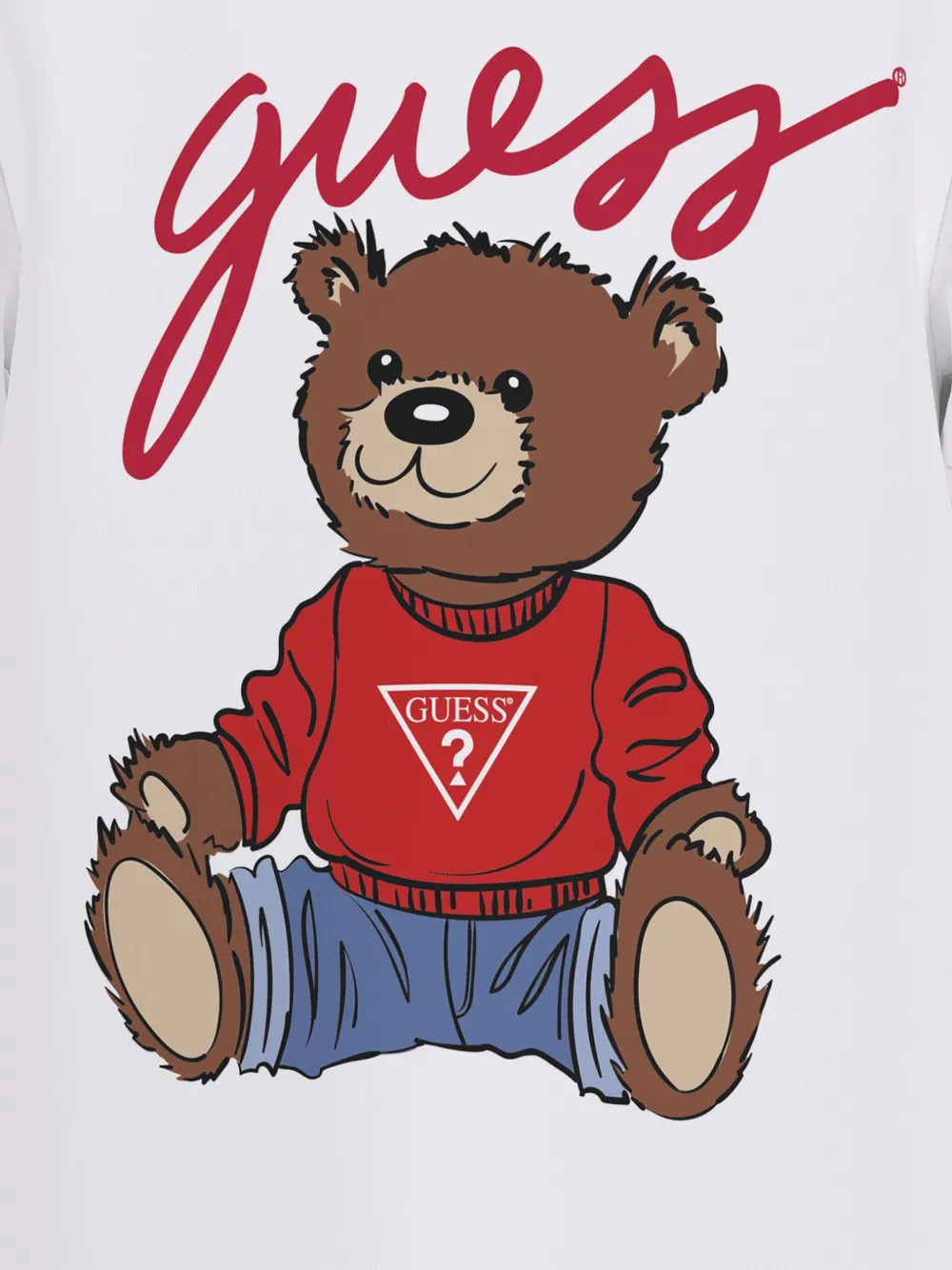 guess kids T-shirt met teddybeerprint Wit