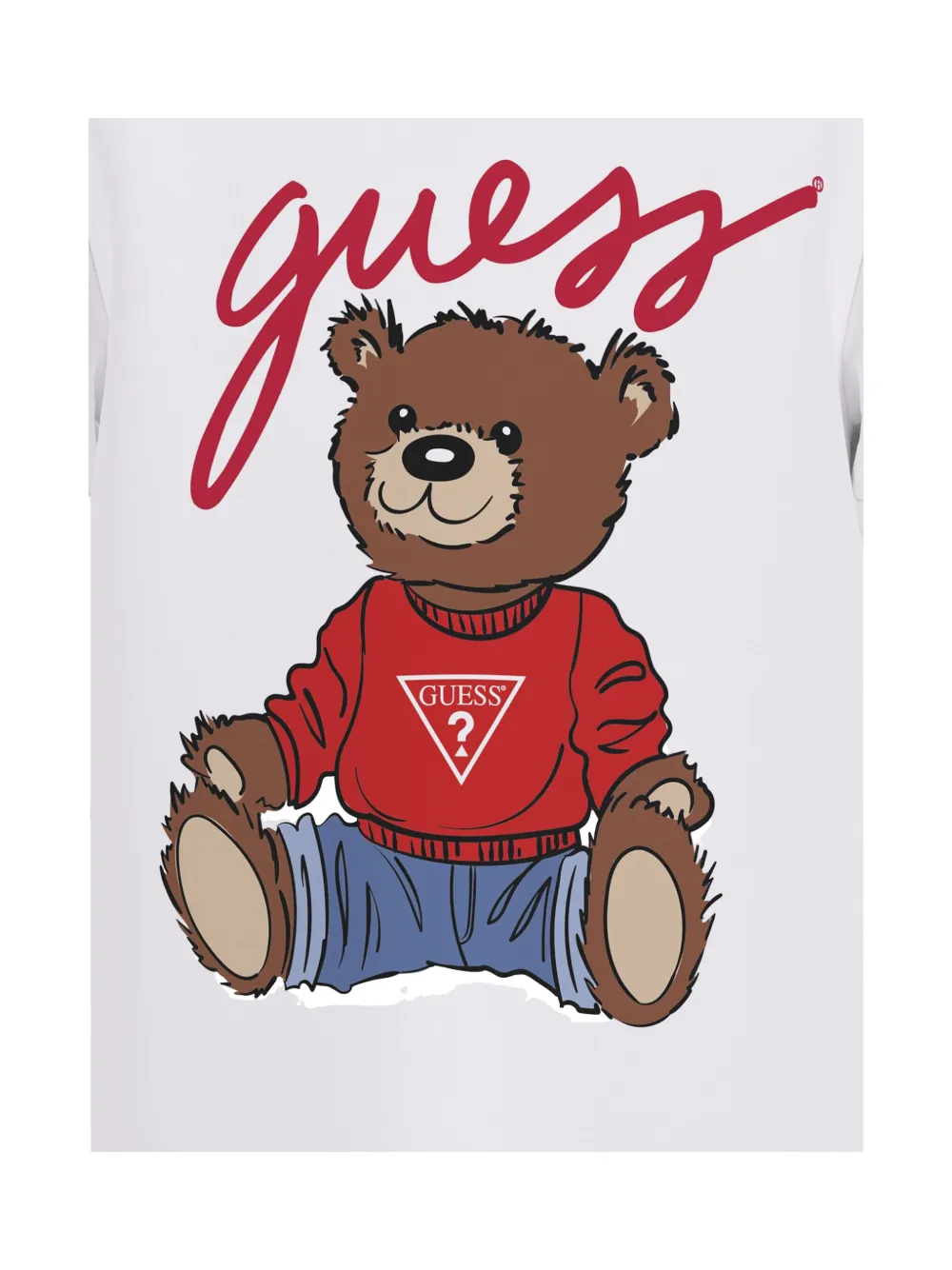 guess kids T-shirt met teddybeerprint Wit