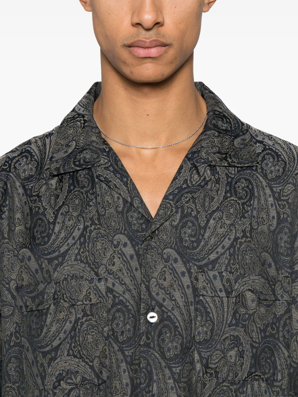 Needles Overhemd met paisley-jacquard Blauw