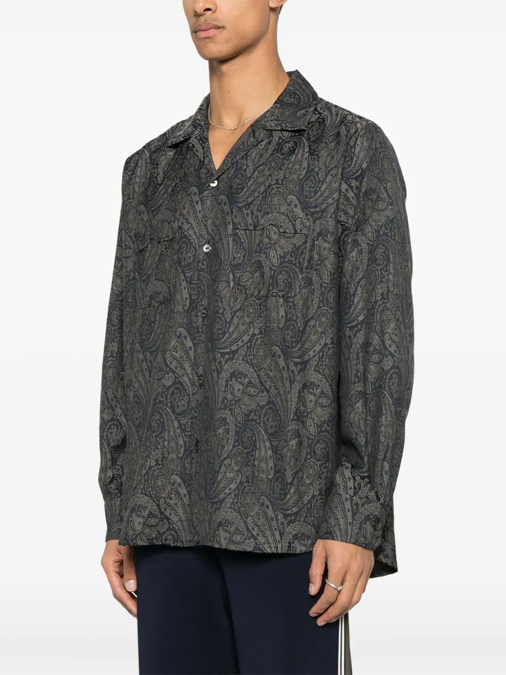 Needles Overhemd met paisley-jacquard Blauw