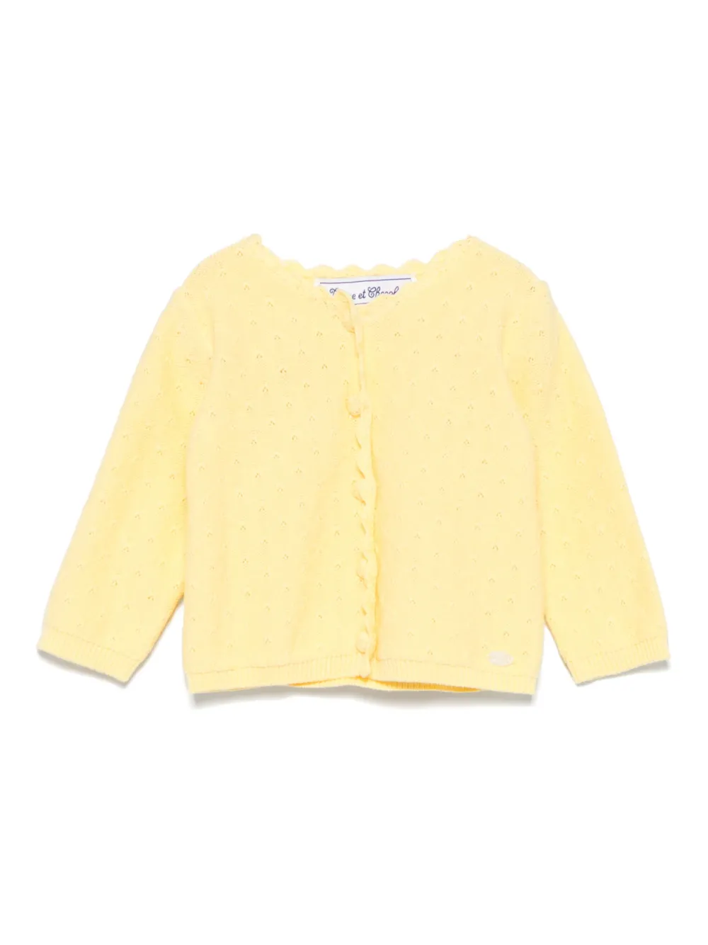 Tartine Et Chocolat Pointelle-knit Cardigan In Yellow