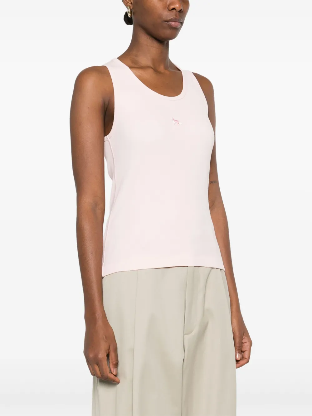 Maison Kitsuné Tanktop met Baby Fox-patch Roze