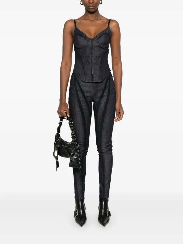 パンツ MUGLER Woman Pants Kaki 25P3PA0481842 5047 black pierced pants | MUGLER Official Website – Mugler