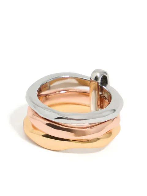 Bimba y Lola textured triple ring 