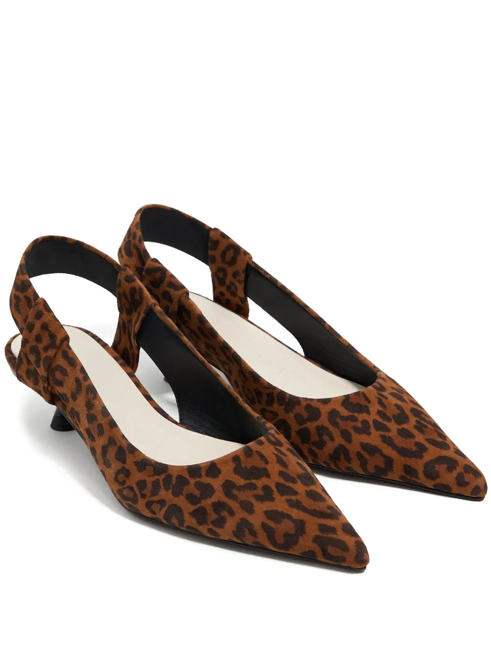 Bimba y Lola 40mm leopard-print slingback pumps Brown