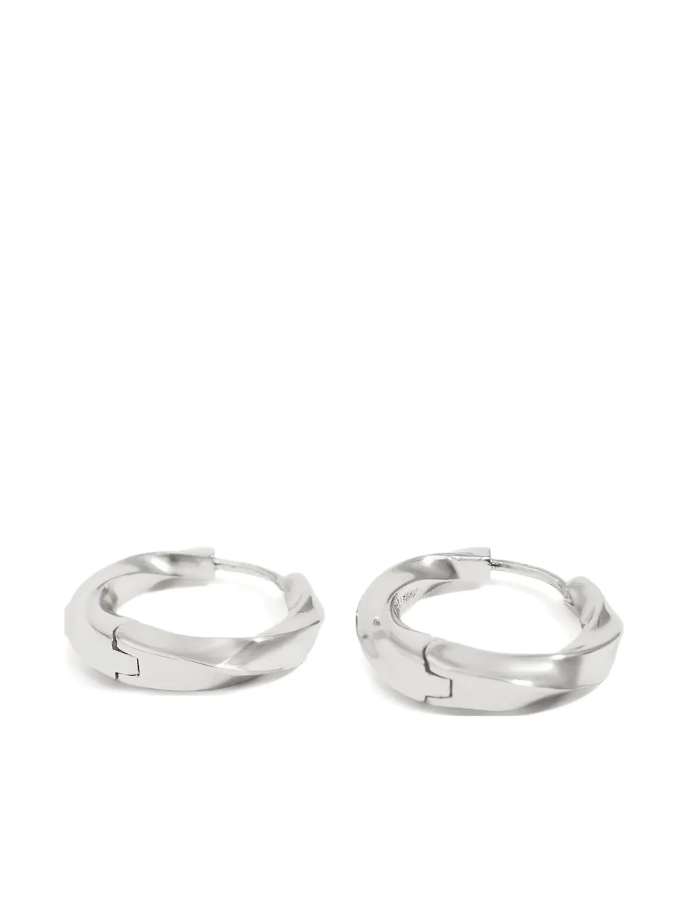 Bimba Y Lola Textured Hoop Earrings In 银色