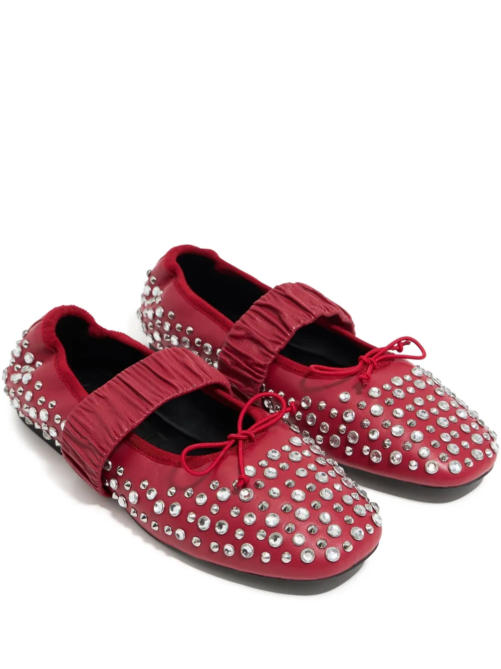 Bimba y Lola stud-embellished ballerina shoes Red