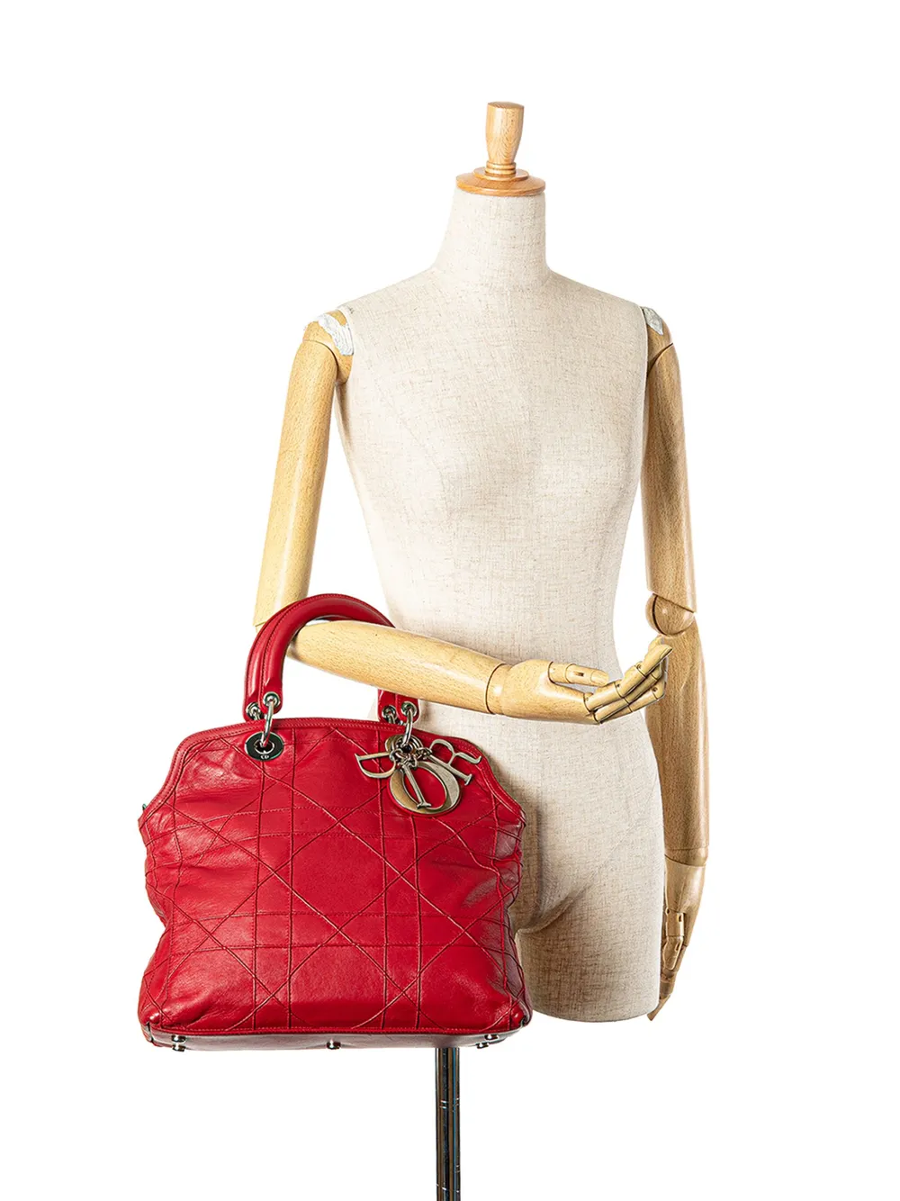 Christian Dior Pre-Owned 2011 Cannage Granville kleine lamsleren boekentas - Rood